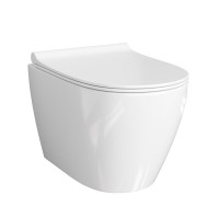Инсталляция WasserKRAFT 56TLT.010.ME.MB03.H002, с подвесным безободковым унитазом Mindel, крышка микролифт, клавиша черная матовая