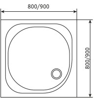 Душевой поддон RGW SMC-9090W, 90 х 90 см, квадрат, стеклопластик, цвет белый, 57350199-01