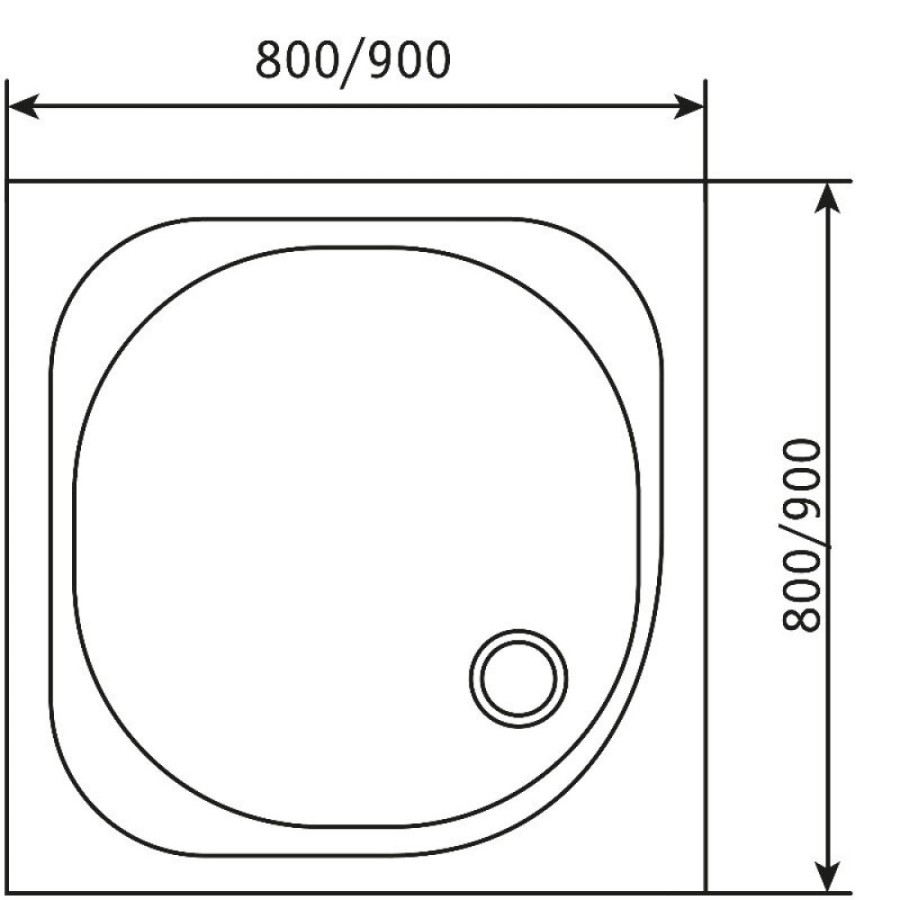 Душевой поддон RGW SMC-9090W, 90 х 90 см, квадрат, стеклопластик, цвет белый, 57350199-01