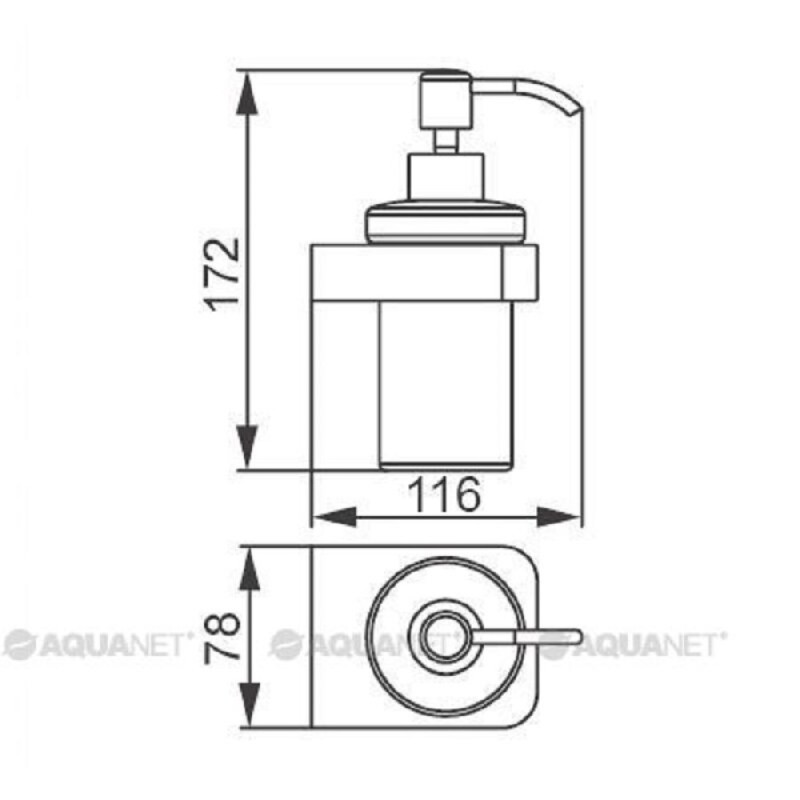 Дозатор для мыла с держателем Aquanet 5781-J, хром (187076)