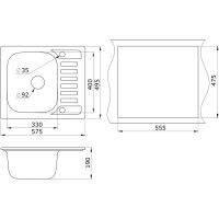 Кухонная мойка Granula GR-5801 5801sa, песок