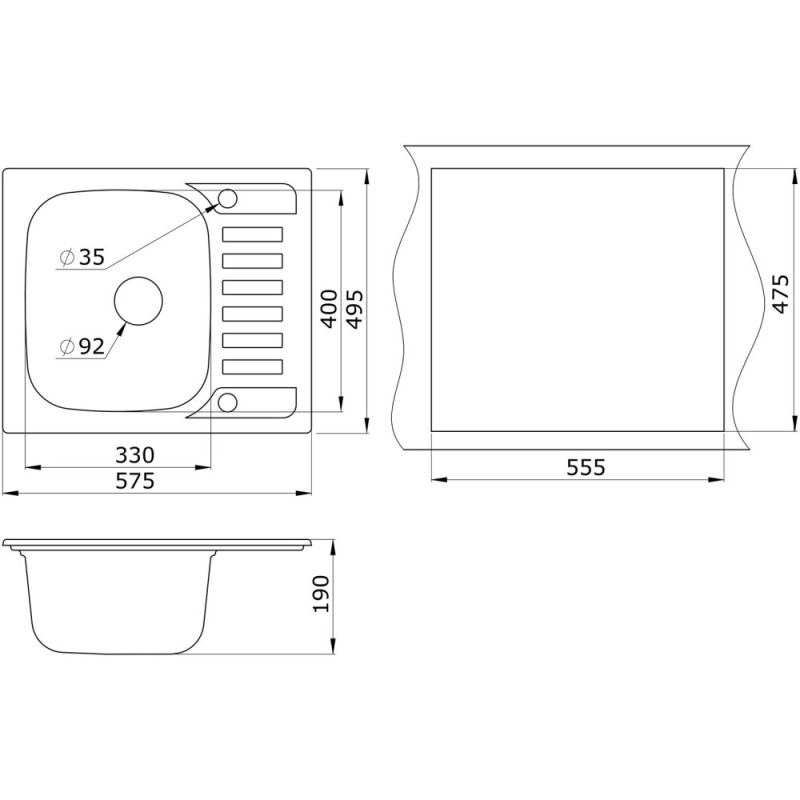 Кухонная мойка Granula GR-5801 5801pr, пирит
