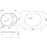 Кухонная мойка Granula GR-5802 5802bg, графит