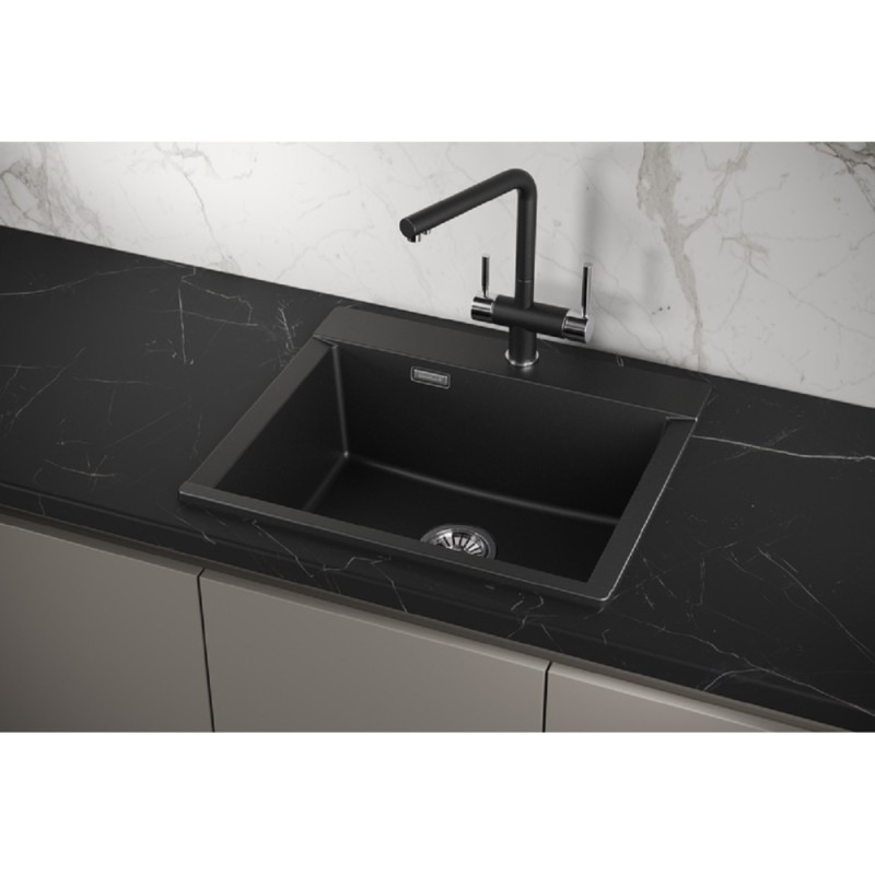 Кухонная мойка Granula Estetica ES-5804 5804, Шварц, шварц (чёрный металлик)