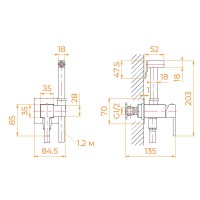 Гигиенический душ RGW Shower Panels SP-212, 581408212-01, со смесителем, хром