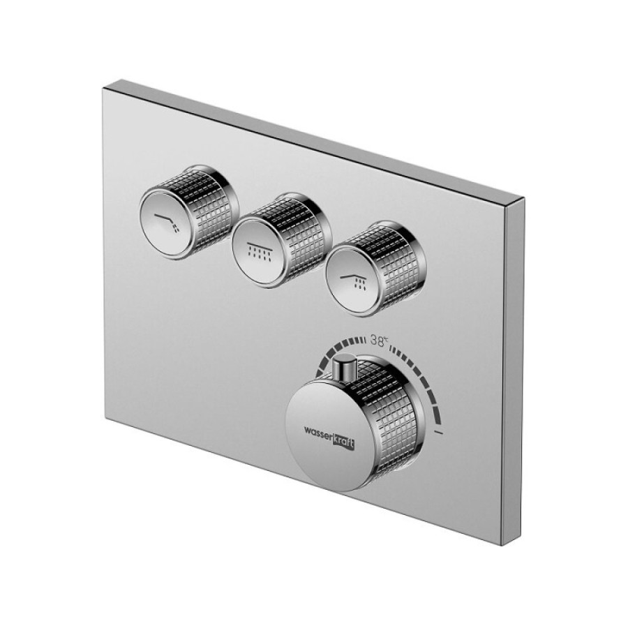 Смеситель WasserKRAFT Dinkel 5858 Thermo, для ванны и душа, термостатический, хром