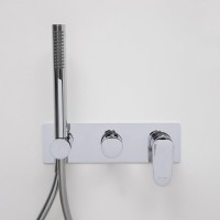 Смеситель скрытого монтажа WasserKRAFT Dinkel, для душа, с душевым гарнитуром, хром, 5877