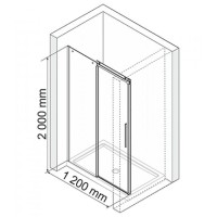 Душевая дверь WasserKRAFT 58R05 120 х 200 см, стекло прозрачное, профиль хром