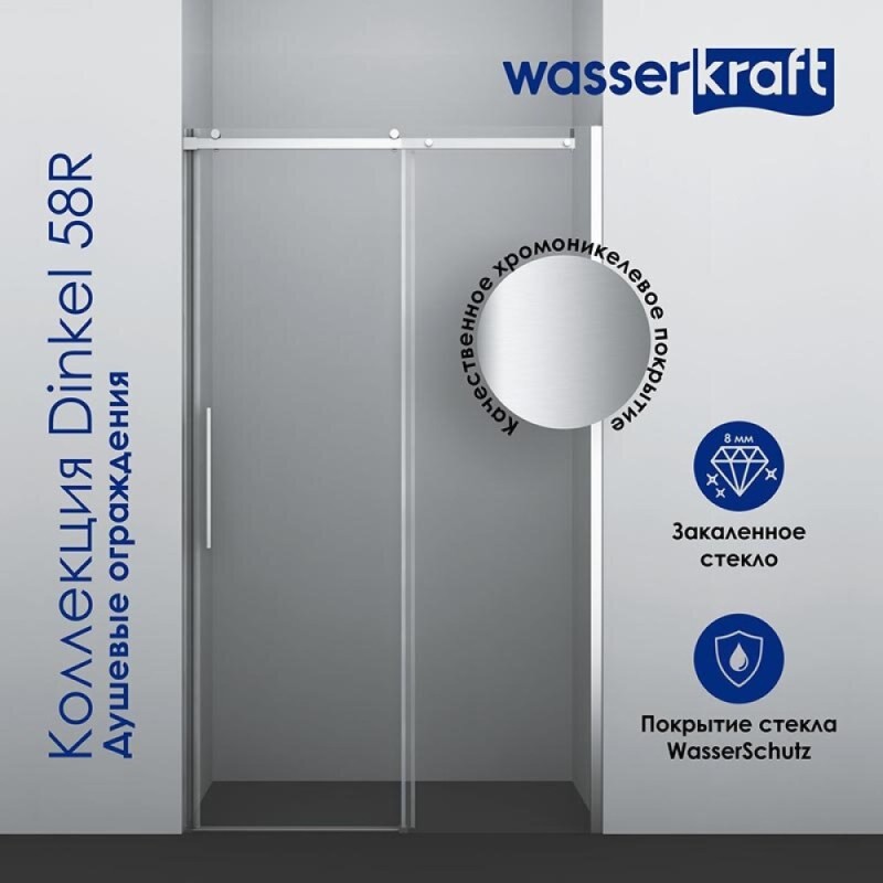 Душевая дверь WasserKRAFT 58R31 140 х 200 см