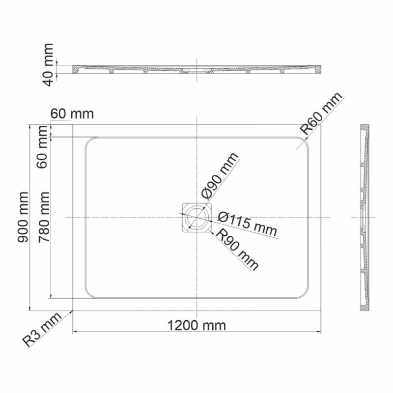 Душевой поддон WasserKRAFT Dinkel 58T 58T07, 120 х 90 см, белый