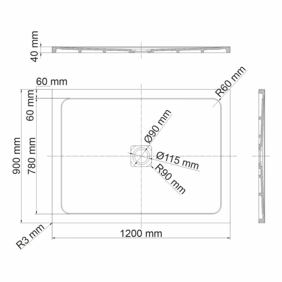 Душевой поддон WasserKRAFT Dinkel 58T 58T07, 120 х 90 см, белый