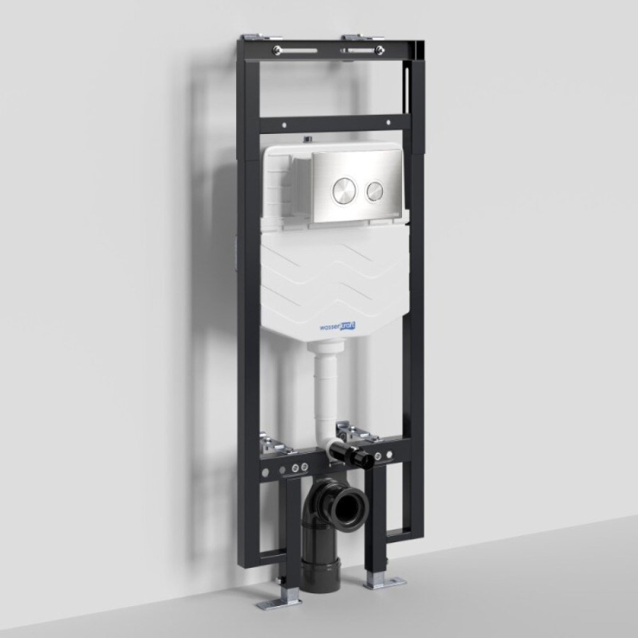Инсталляция для унитаза WasserKraft Dinkel 58TLT.010.ME.BN01, механическая клавиша никель