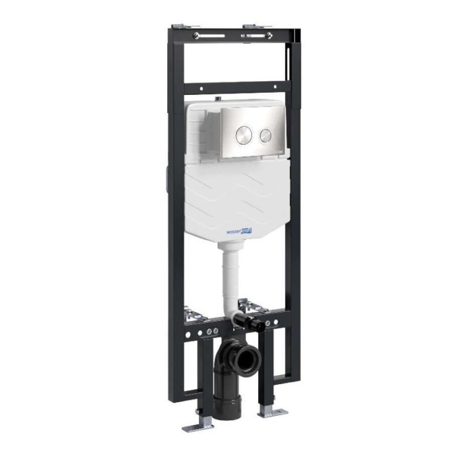 Инсталляция для унитаза WasserKraft Dinkel 58TLT.010.ME.BN01, механическая клавиша никель
