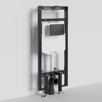 Инсталляция для унитаза WasserKraft Dinkel 58TLT.010.ME.MB01, механическая клавиша черная матовая