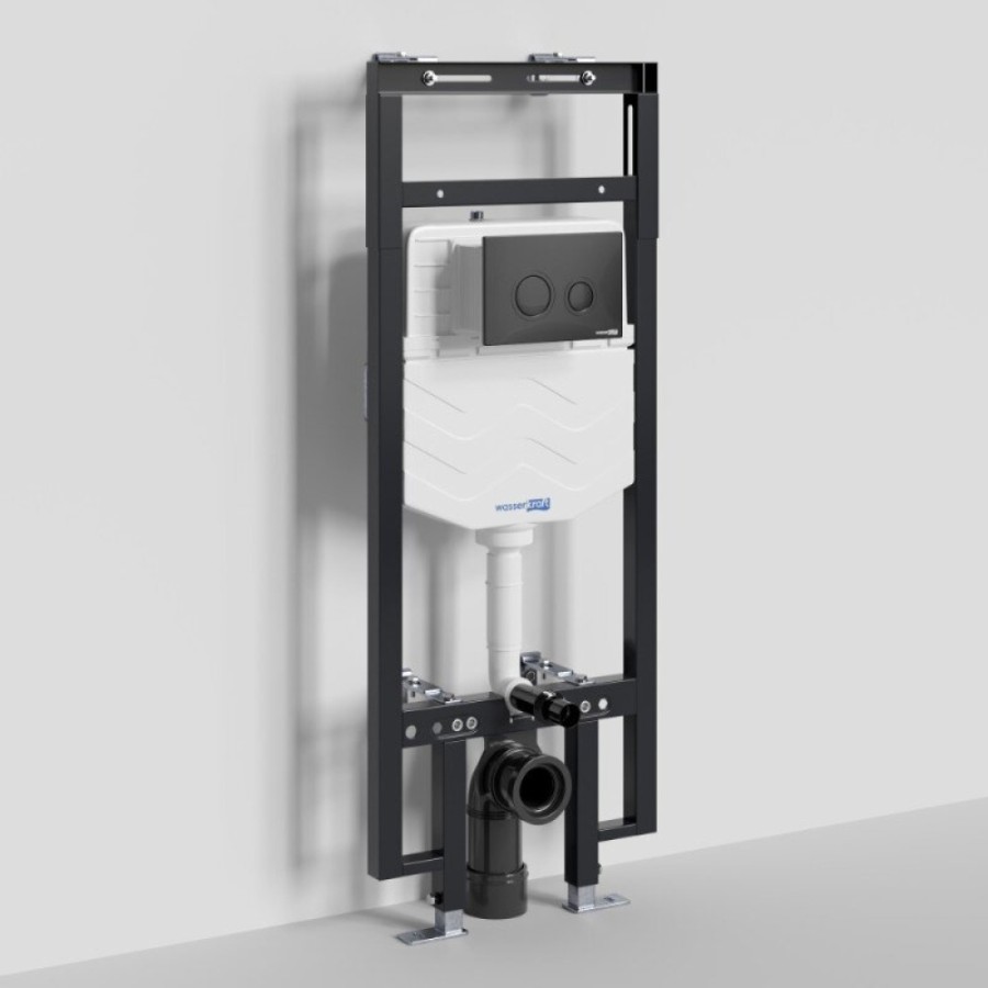 Инсталляция для унитаза WasserKraft Dinkel 58TLT.010.ME.MB01, механическая клавиша черная матовая