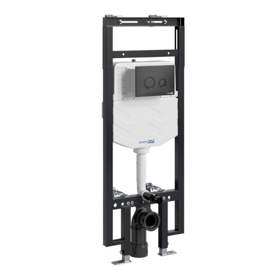 Инсталляция для унитаза WasserKraft Dinkel 58TLT.010.ME.MB01, механическая клавиша черная матовая