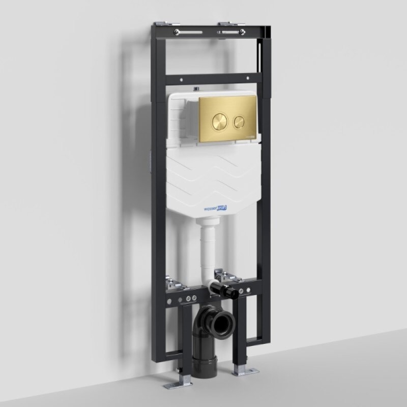 Инсталляция для унитаза WasserKraft Dinkel 58TLT.010.ME.MG01, механическая клавиша золото матовое
