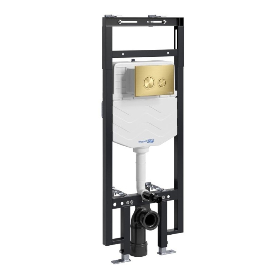Инсталляция для унитаза WasserKraft Dinkel 58TLT.010.ME.MG01, механическая клавиша золото матовое