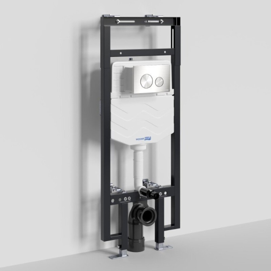 Инсталляция для унитаза WasserKraft Dinkel 58TLT.010.ME.BN02, механическая клавиша никель