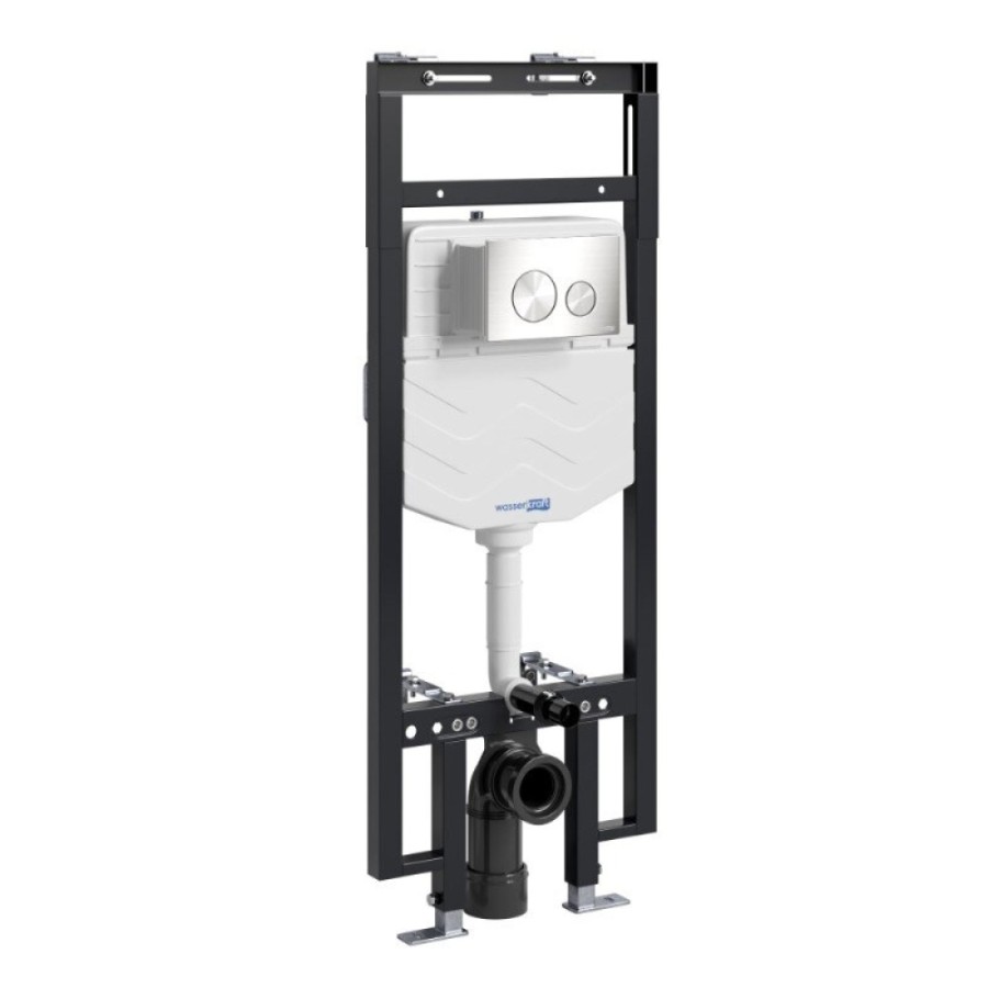 Инсталляция для унитаза WasserKraft Dinkel 58TLT.010.ME.BN02, механическая клавиша никель