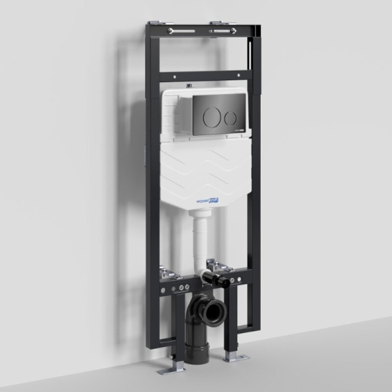 Инсталляция для унитаза WasserKraft Dinkel 58TLT.010.ME.PB02, механическая клавиша черная