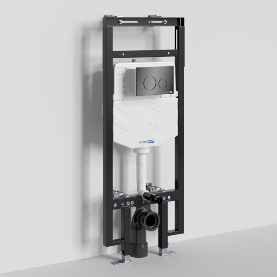 Инсталляция для унитаза WasserKraft Dinkel 58TLT.010.ME.PB02, механическая клавиша черная