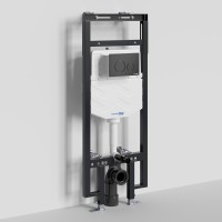 Инсталляция для унитаза WasserKraft Dinkel 58TLT.010.ME.MB02, механическая клавиша черная матовая