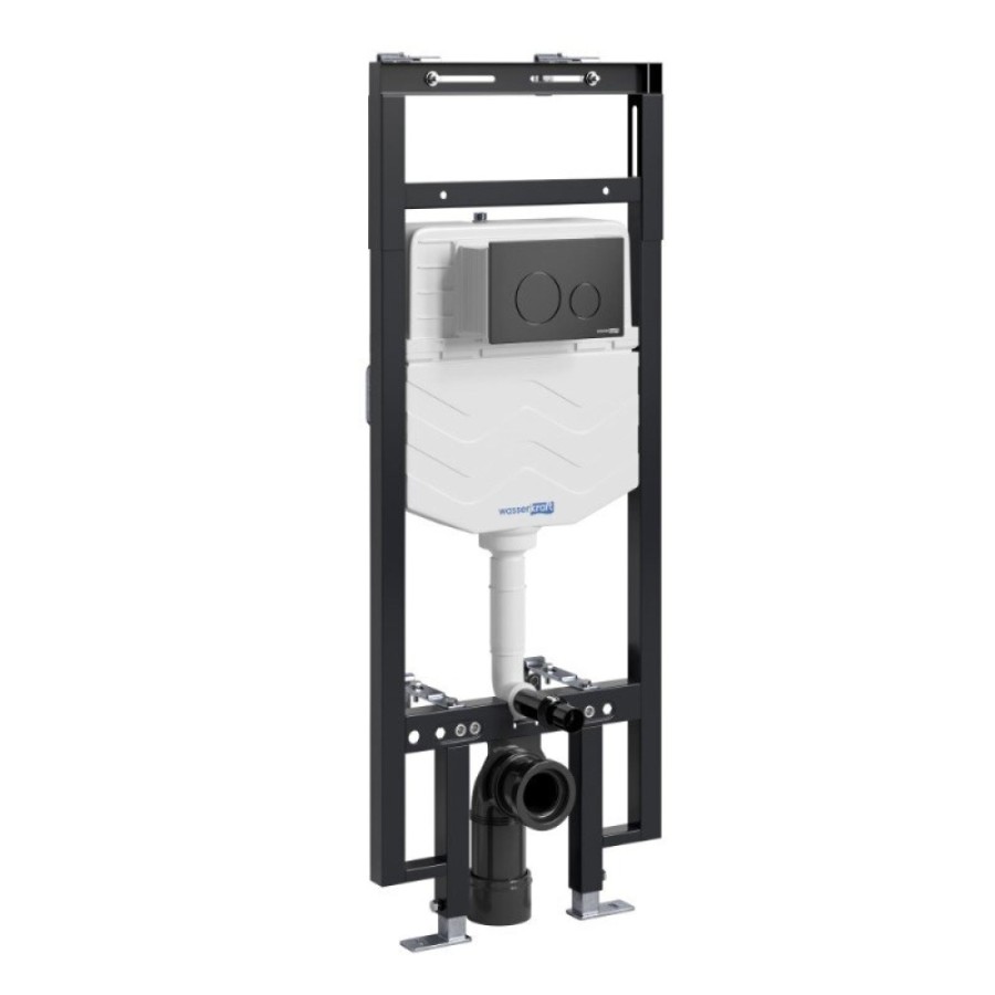 Инсталляция для унитаза WasserKraft Dinkel 58TLT.010.ME.MB02, механическая клавиша черная матовая