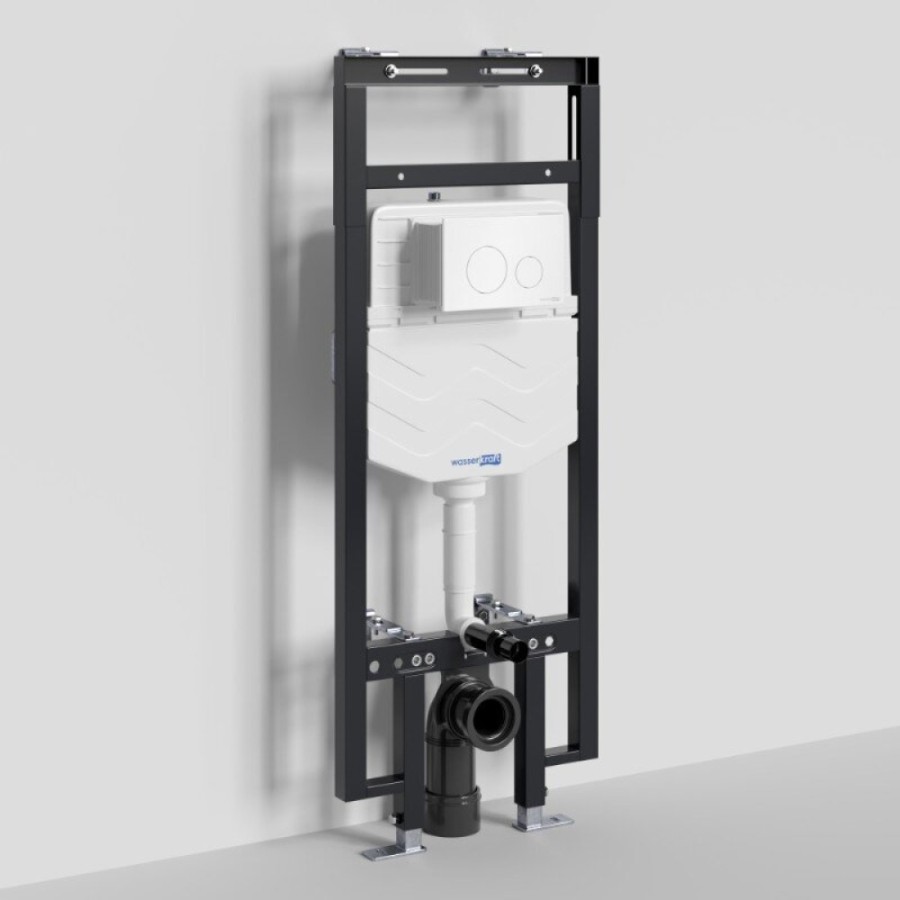 Инсталляция для унитаза WasserKraft Dinkel 58TLT.010.ME.WH02, механическая клавиша белая