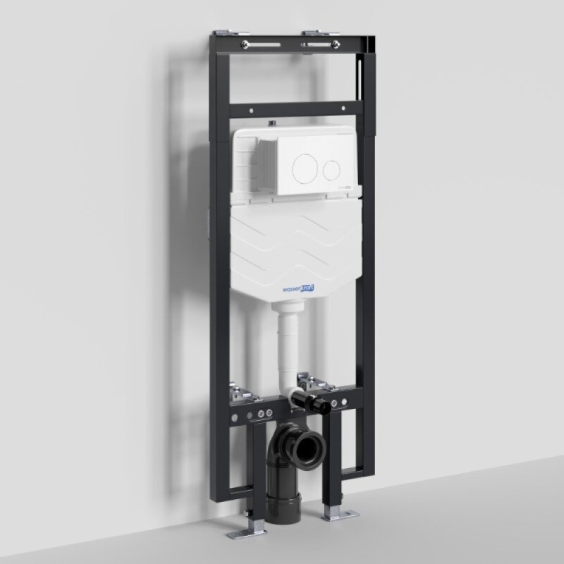 Инсталляция для унитаза WasserKraft Dinkel 58TLT.010.ME.WM02, механическая клавиша белая матовая