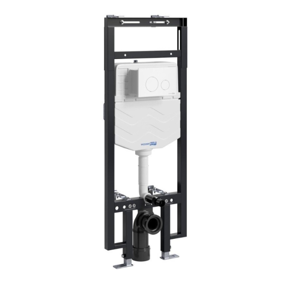 Инсталляция для унитаза WasserKraft Dinkel 58TLT.010.ME.WM02, механическая клавиша белая матовая