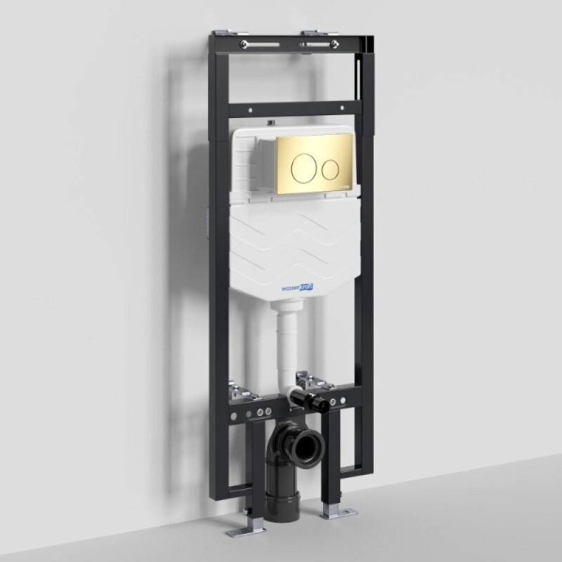 Инсталляция для унитаза WasserKraft Dinkel 58TLT.010.ME.PG02, механическая клавиша золото глянцевое