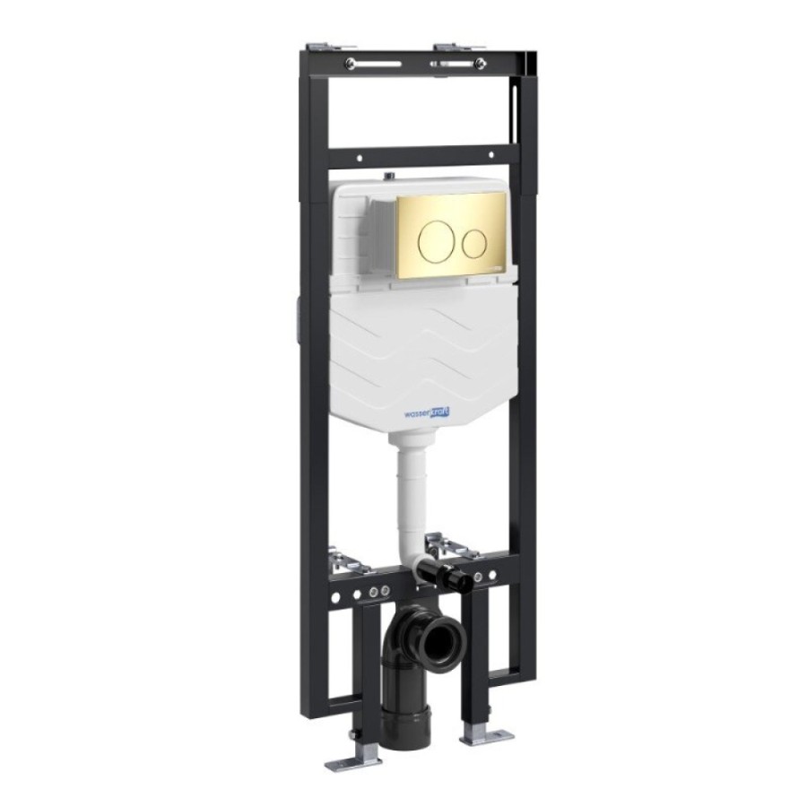 Инсталляция для унитаза WasserKraft Dinkel 58TLT.010.ME.PG02, механическая клавиша золото глянцевое