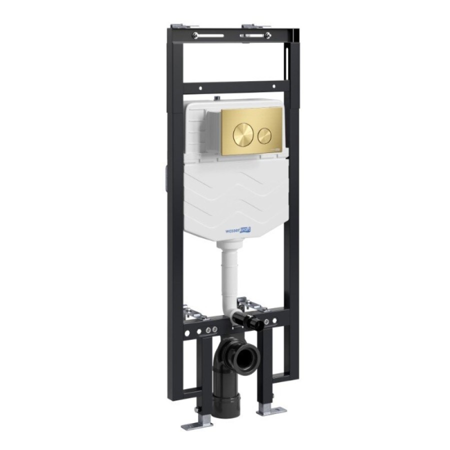 Инсталляция для унитаза WasserKraft Dinkel 58TLT.010.ME.MG02, механическая клавиша золото матовое