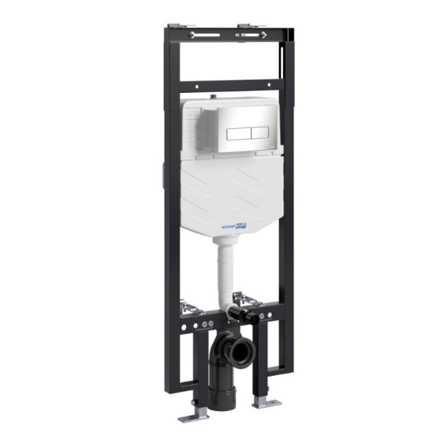 Инсталляция для унитаза WasserKraft Dinkel 58TLT.010.ME.BN03, механическая клавиша никель