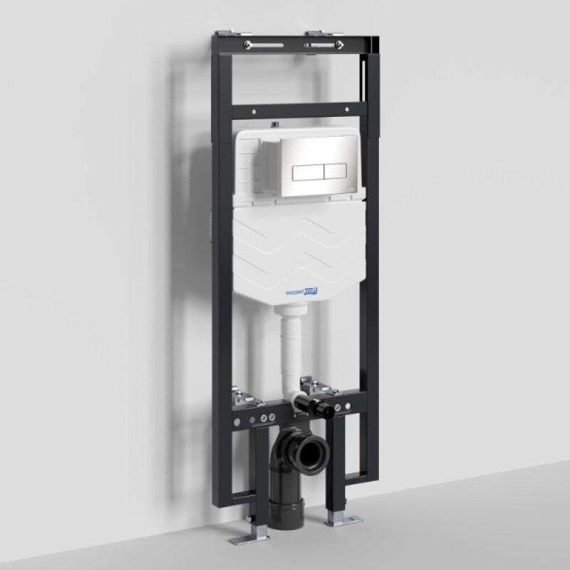 Инсталляция для унитаза WasserKraft Dinkel 58TLT.010.ME.BN03, механическая клавиша никель