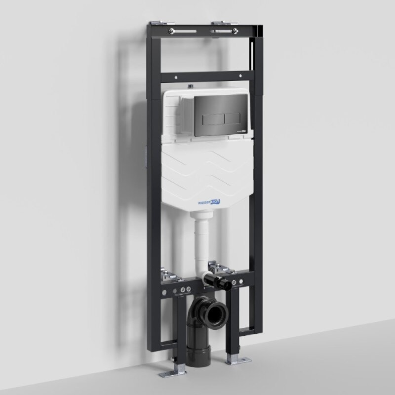 Инсталляция для унитаза WasserKraft Dinkel 58TLT.010.ME.PB03, механическая клавиша черная