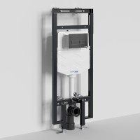 Инсталляция для унитаза WasserKraft Dinkel 58TLT.010.ME.MB03, механическая клавиша черная матовая
