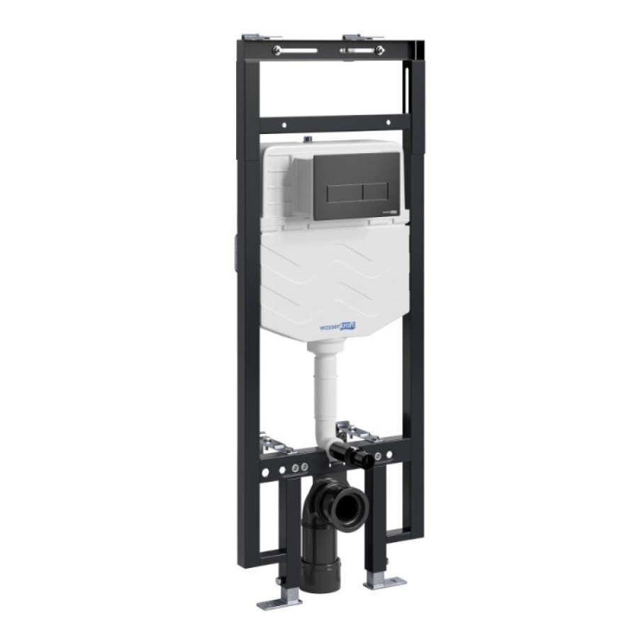 Инсталляция для унитаза WasserKraft Dinkel 58TLT.010.ME.MB03, механическая клавиша черная матовая