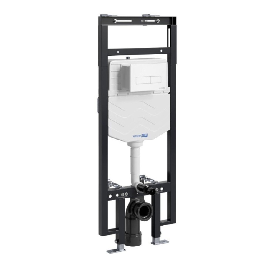 Инсталляция для унитаза WasserKraft Dinkel 58TLT.010.ME.WM03, механическая клавиша белая матовая
