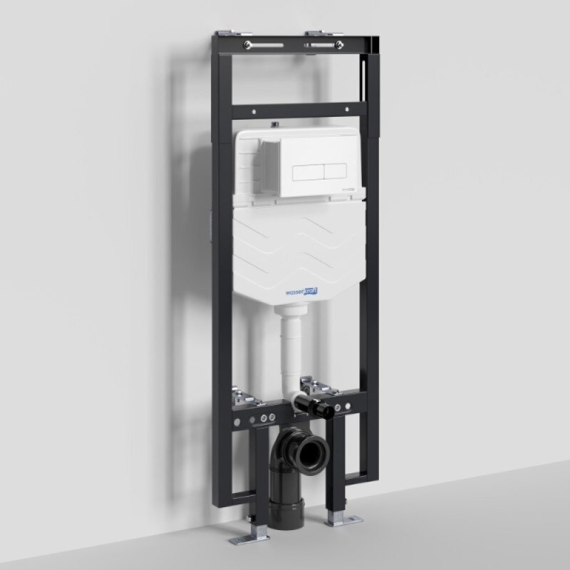 Инсталляция для унитаза WasserKraft Dinkel 58TLT.010.ME.WM03, механическая клавиша белая матовая