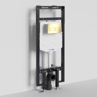 Инсталляция для унитаза WasserKraft Dinkel 58TLT.010.ME.PG03, механическая клавиша золото глянцевое