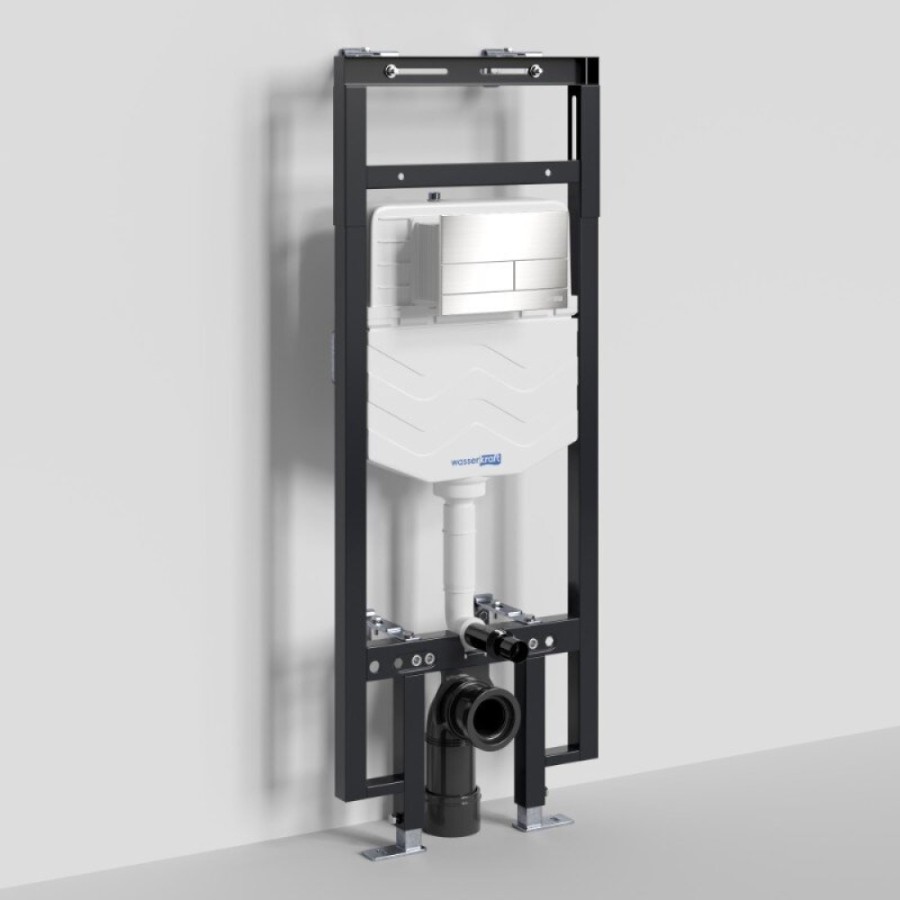 Инсталляция для унитаза WasserKraft Dinkel 58TLT.010.ME.BN04, механическая клавиша никель