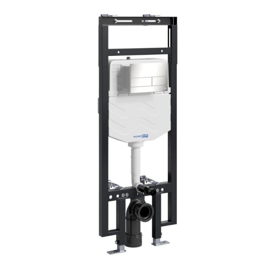 Инсталляция для унитаза WasserKraft Dinkel 58TLT.010.ME.BN04, механическая клавиша никель