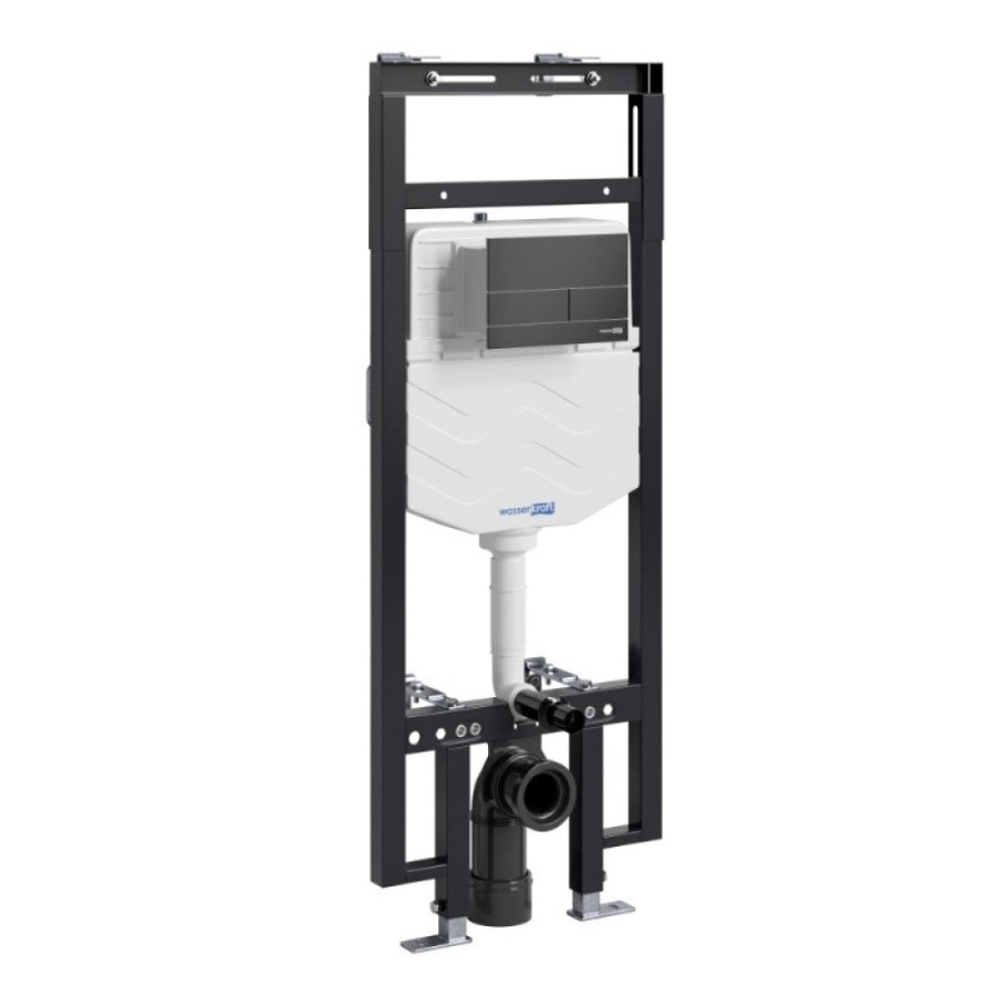 Инсталляция для унитаза WasserKraft Dinkel 58TLT.010.ME.MB04, механическая клавиша черная матовая