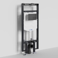 Инсталляция для унитаза WasserKraft Dinkel 58TLT.010.ME.MB04, механическая клавиша черная матовая
