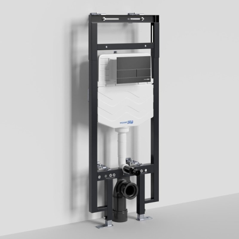 Инсталляция для унитаза WasserKraft Dinkel 58TLT.010.ME.MB04, механическая клавиша черная матовая