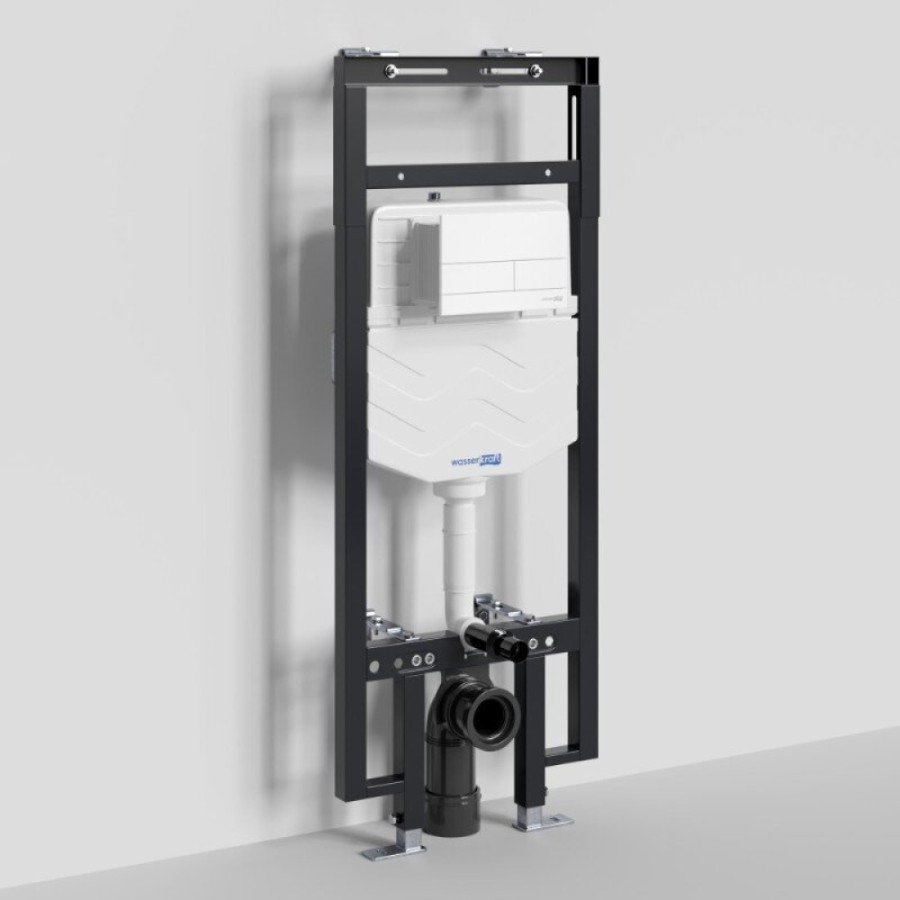 Инсталляция для унитаза WasserKraft Dinkel 58TLT.010.ME.WM04, механическая клавиша белая матовая
