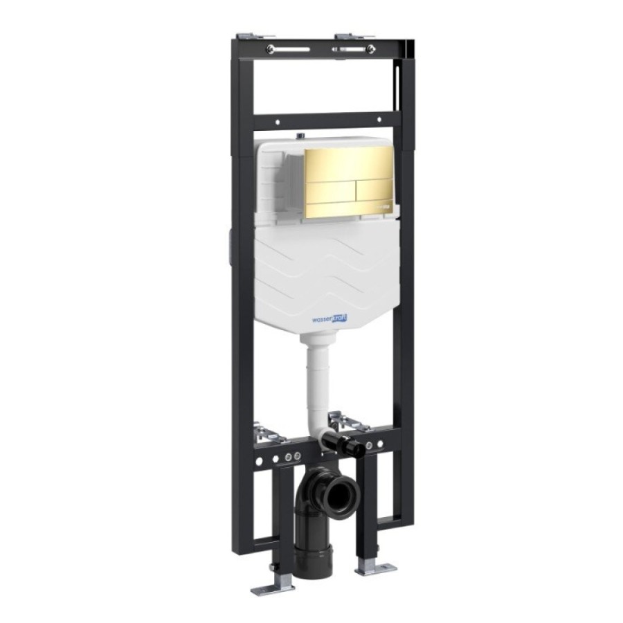 Инсталляция для унитаза WasserKraft Dinkel 58TLT.010.ME.PG04, механическая клавиша золото глянцевое