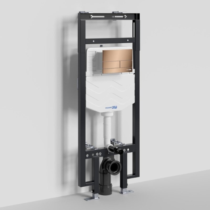 Инсталляция для унитаза WasserKraft Dinkel 58TLT.010.ME.RG04, механическая клавиша золото розовое